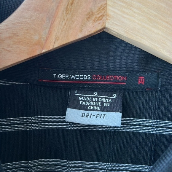 Nike Tiger Woods Collection Classic Black Striped Polo Large - Picture 4 of 8